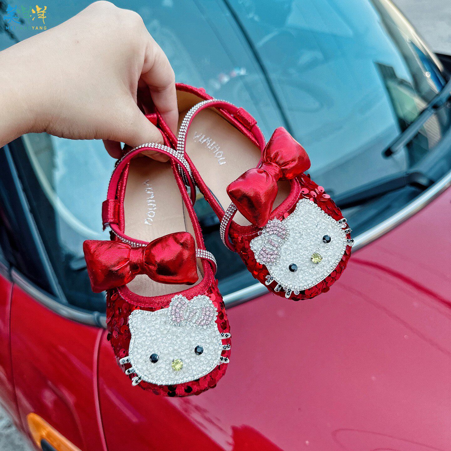 女童高级感漂亮公主鞋配裙子配礼服儿童小女孩演出表演小皮鞋软底