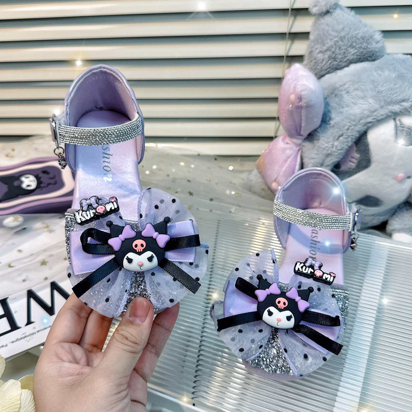 儿童女孩紫色演出小皮鞋夏公主风2026新款女童超好看公主鞋小高跟