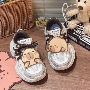 男童白色春款运动鞋爆款春秋双网透气儿童老爹鞋男款男孩小孩鞋子