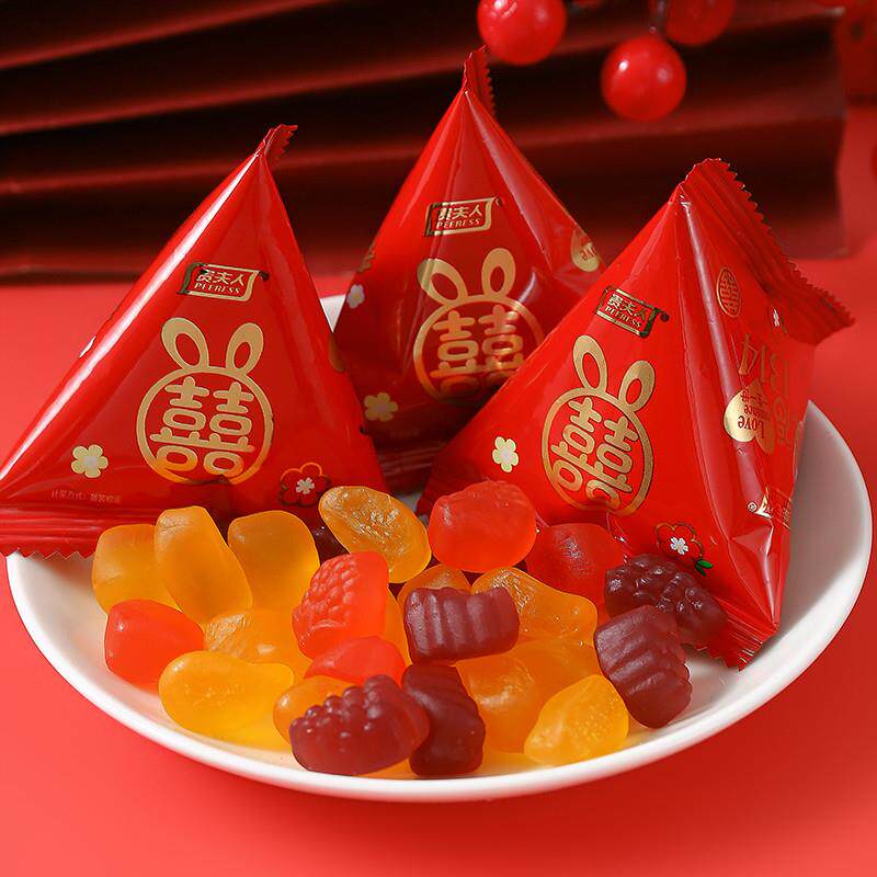 正宗橡皮糖订婚满月水果味软糖果结婚喜糖休闲零食qq糖