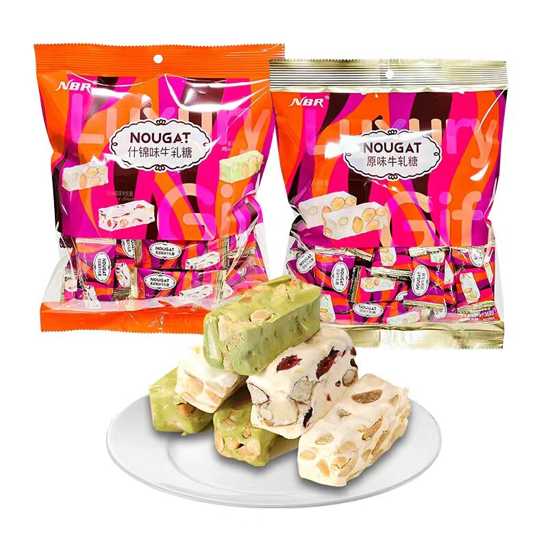 原味喜糖NBR原味牛轧糖368g花生牛奶喜糖软糖抹茶蔓越莓味