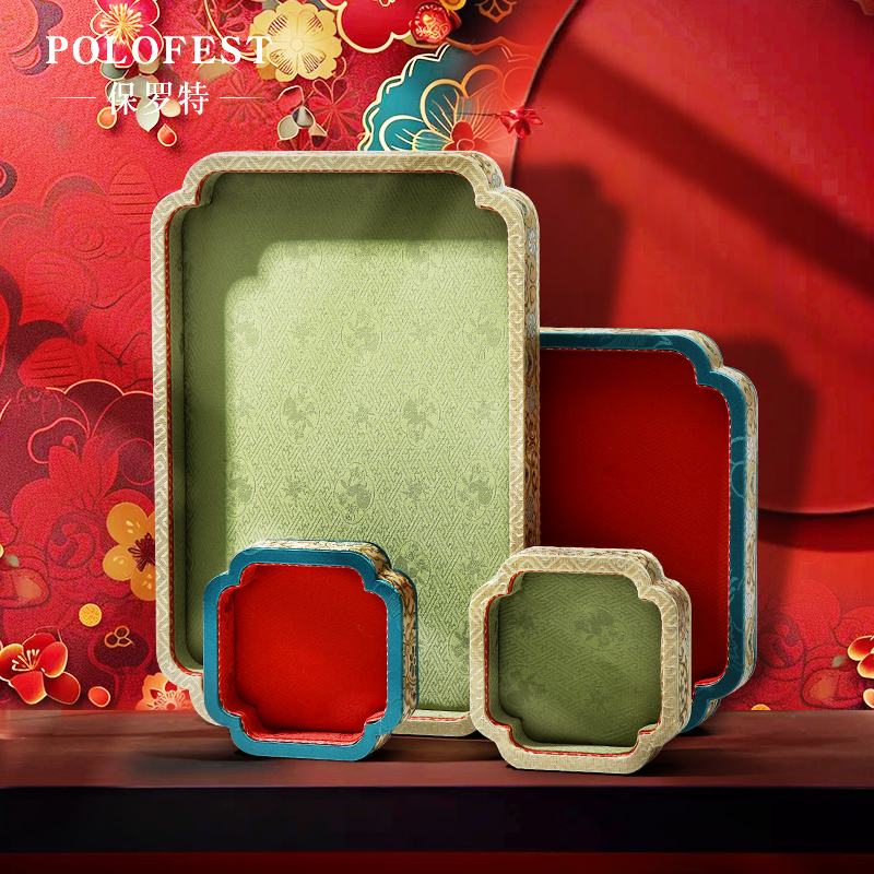 中式首饰托盘国风如意文玩手串手镯首饰展示盘翡翠玉石玛瑙看货盘