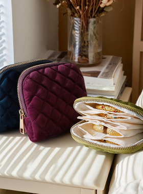 POLO FEST富贵紫首饰收纳包高档精致拉链6格文玩手串水晶收纳包