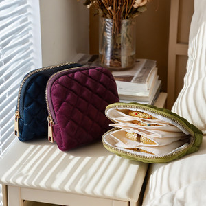 POLO FEST富贵紫首饰收纳包高档精致拉链6格文玩手串水晶收纳包