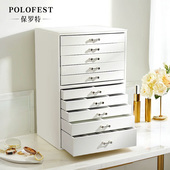 大容量十层首饰箱欧式 珠宝箱项链手表耳环抽屉首饰收纳盒女生礼物