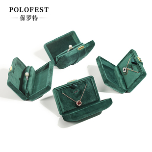 FEST网红钻戒对戒真丝绒面金属铁盒便携小巧耳钉吊坠首饰盒 POLO
