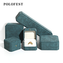 POLOFEST新款 八角珠宝首饰盒PU皮按扣戒指盒手镯手链项链礼物盒子