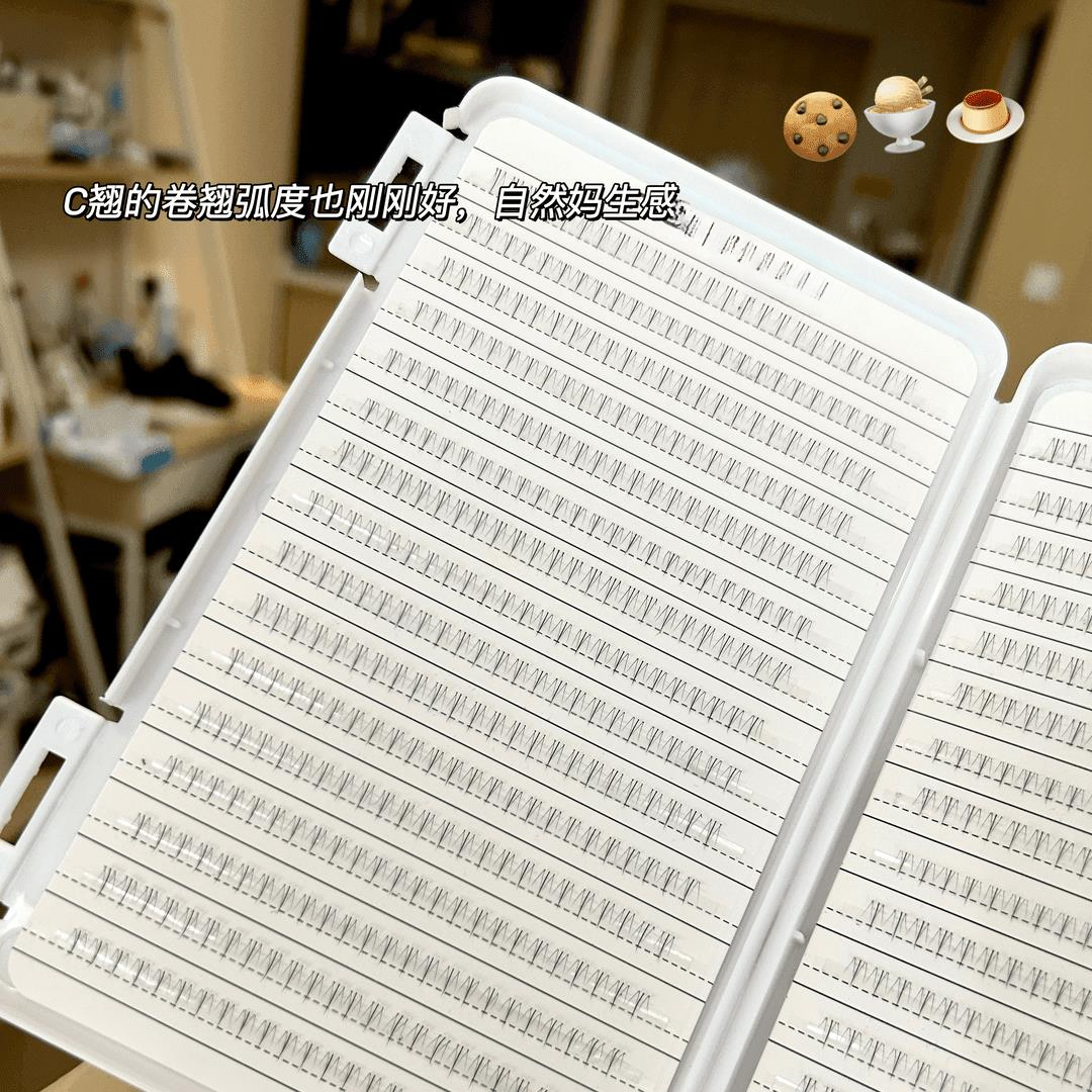 免胶懒人小火苗下睫毛大容量睫毛书ins风透明梗分段自然下眼睫毛