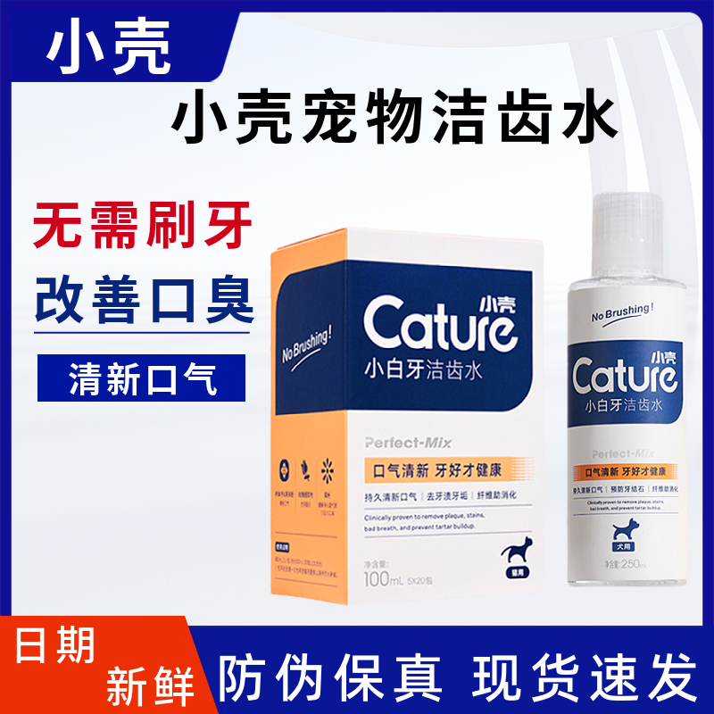 小壳小白牙洁齿水狗狗猫咪