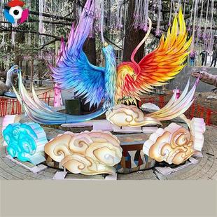 大型彩灯凤凰灯组节日灯展景区彩灯展览设计制作自贡彩灯公司