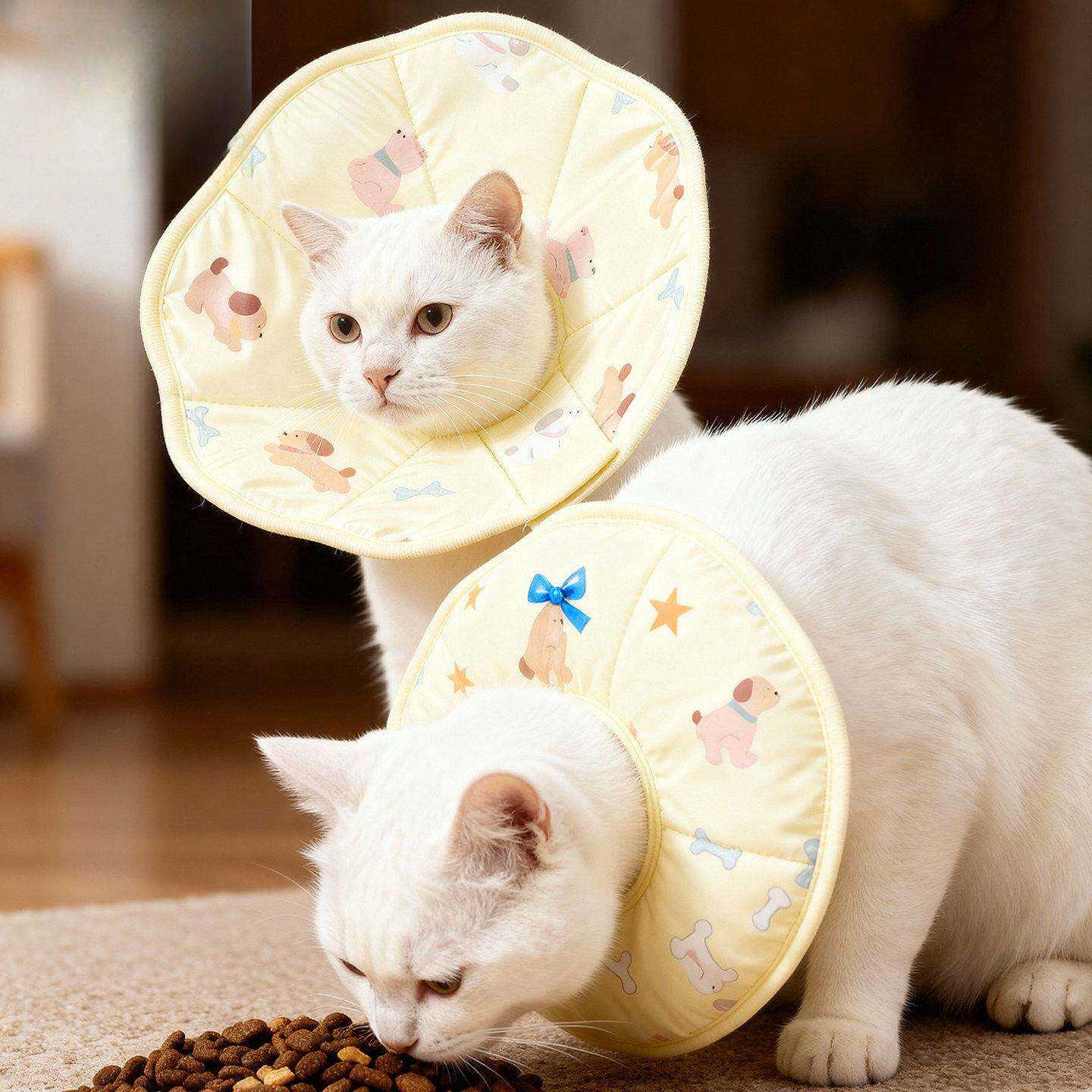 猫咪伊丽莎白圈驱虫绝育防舔专用猫头套可调节小型犬狗狗防水脖圈