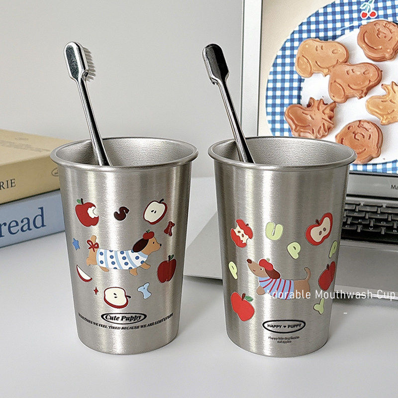 ins可爱304不锈钢漱口杯腊肠狗情侣高颜值防摔家用牙刷杯宿舍学生,家庭/个人清洁工具,洗漱杯,淘宝优惠券,粉丝福利购,淘宝优惠卷