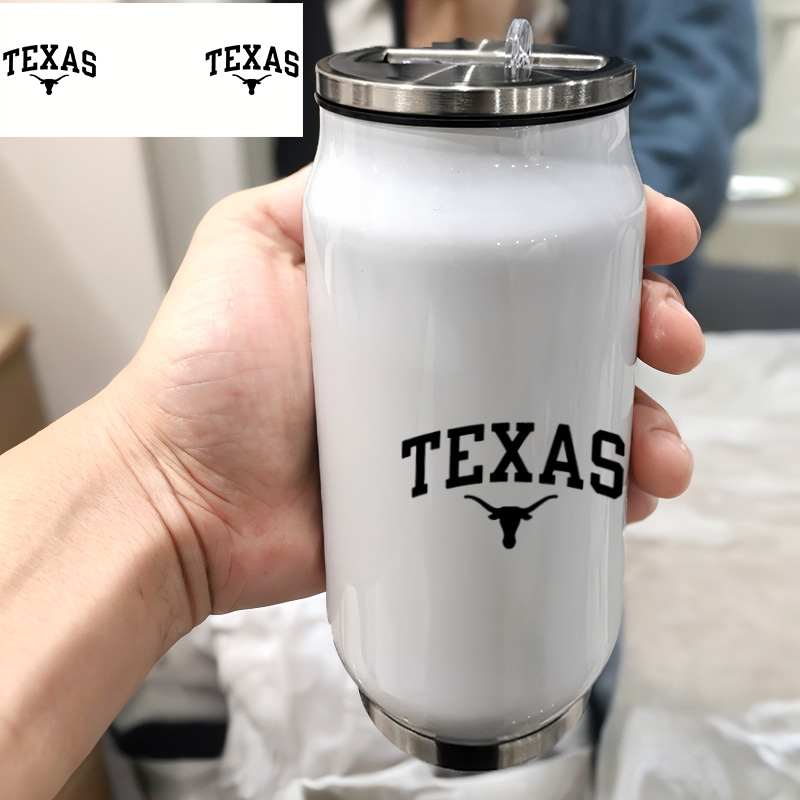 NCAA美国得克萨斯大学Texas简约高颜值防漏小众304不锈钢保温杯子