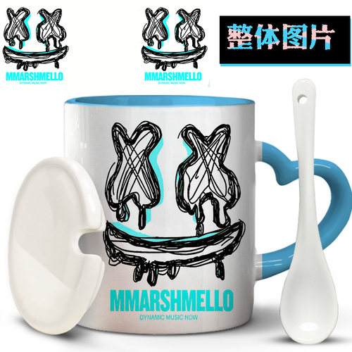 DJ电音棉花糖Marshmello摇滚卧室超大号微波炉卧室马克杯陶瓷水杯