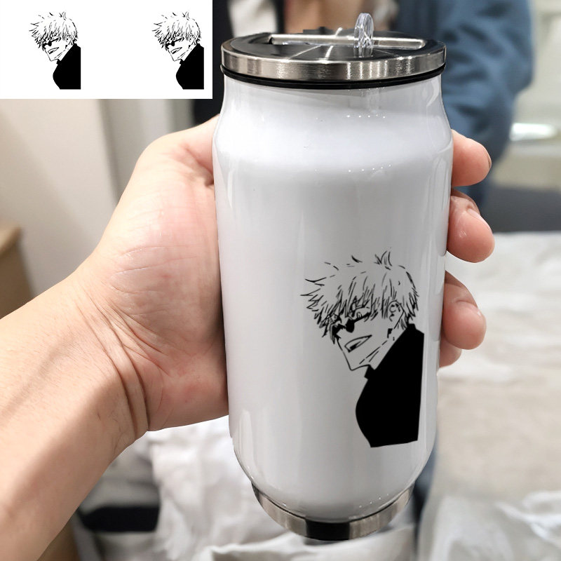 咒术回战油杰五条悟伏黑联名运动便携式车载男款304不锈钢保温杯