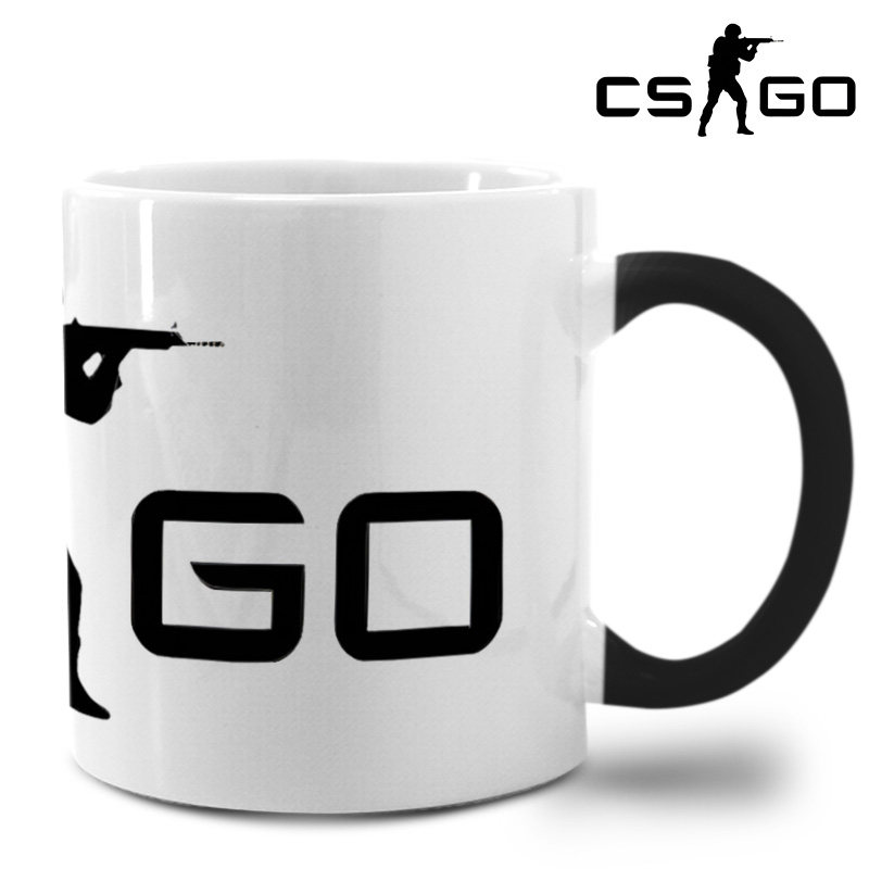 CSGO反恐精英全球攻势家用创意高颜值450ml陶瓷水杯马克杯变色杯