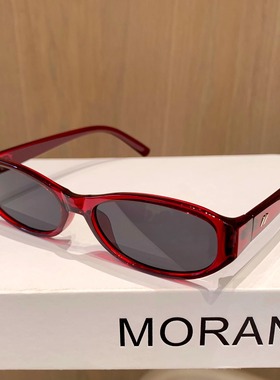 韩系复古红色猫眼墨镜女