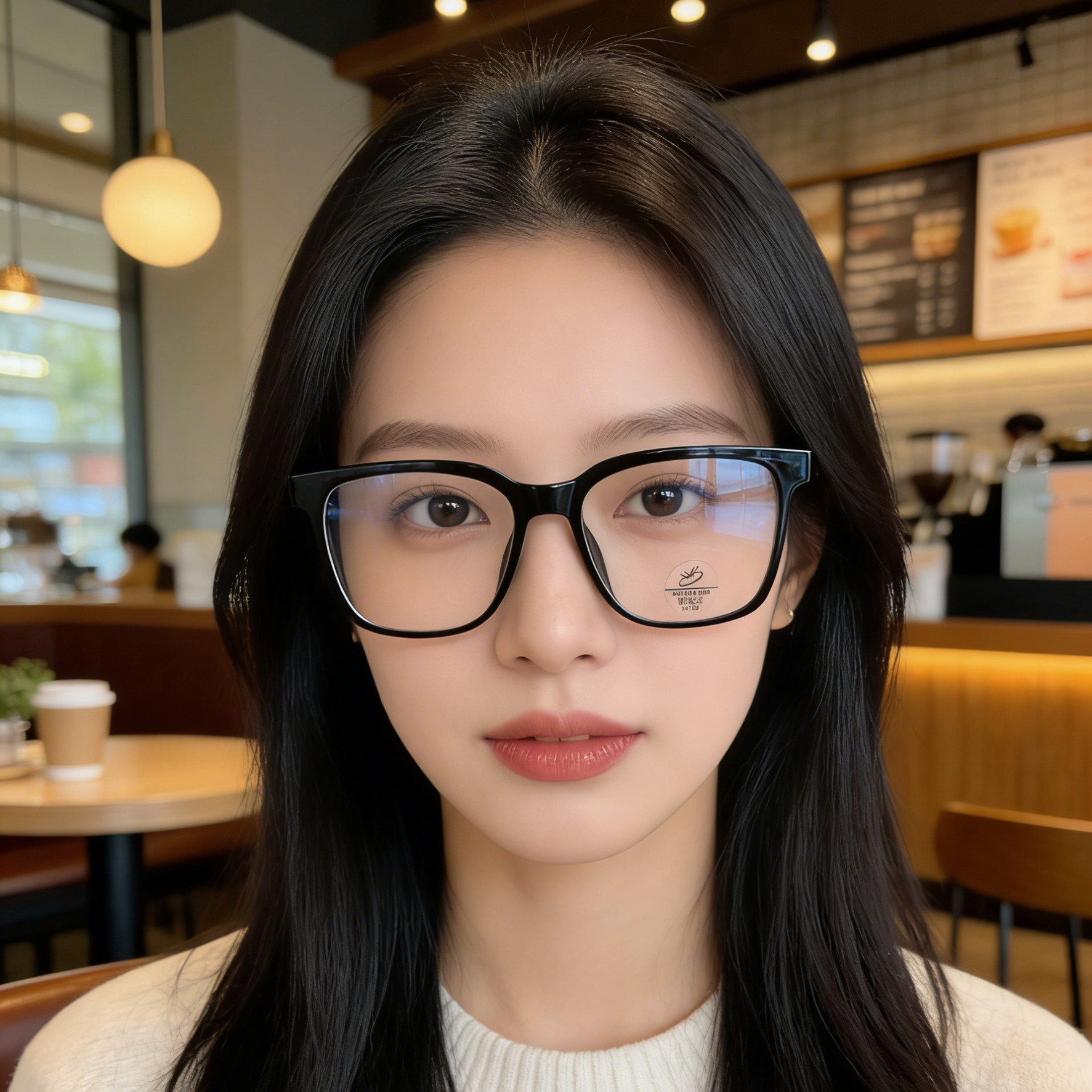 时尚黑框防蓝光镜女黑色方形镜框护眼眼镜男女通用可配近视度数韩