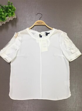 大牌旗下P家正品PRBA82314M夏季时尚蕾丝拼接淑女泡泡袖衬衫