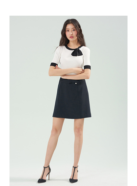 R系列正品RCWH93701M气质显瘦高腰直筒包臀裙半身裙通勤风