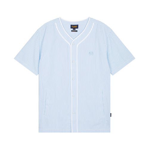 依恋旗下PL系列正品清仓POYAC2302A春夏休闲条纹刺绣短袖圆领衬衫