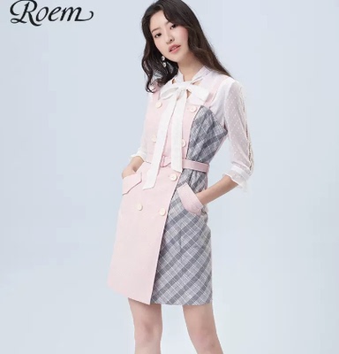 简约时尚拼接撞色显瘦吊带裙