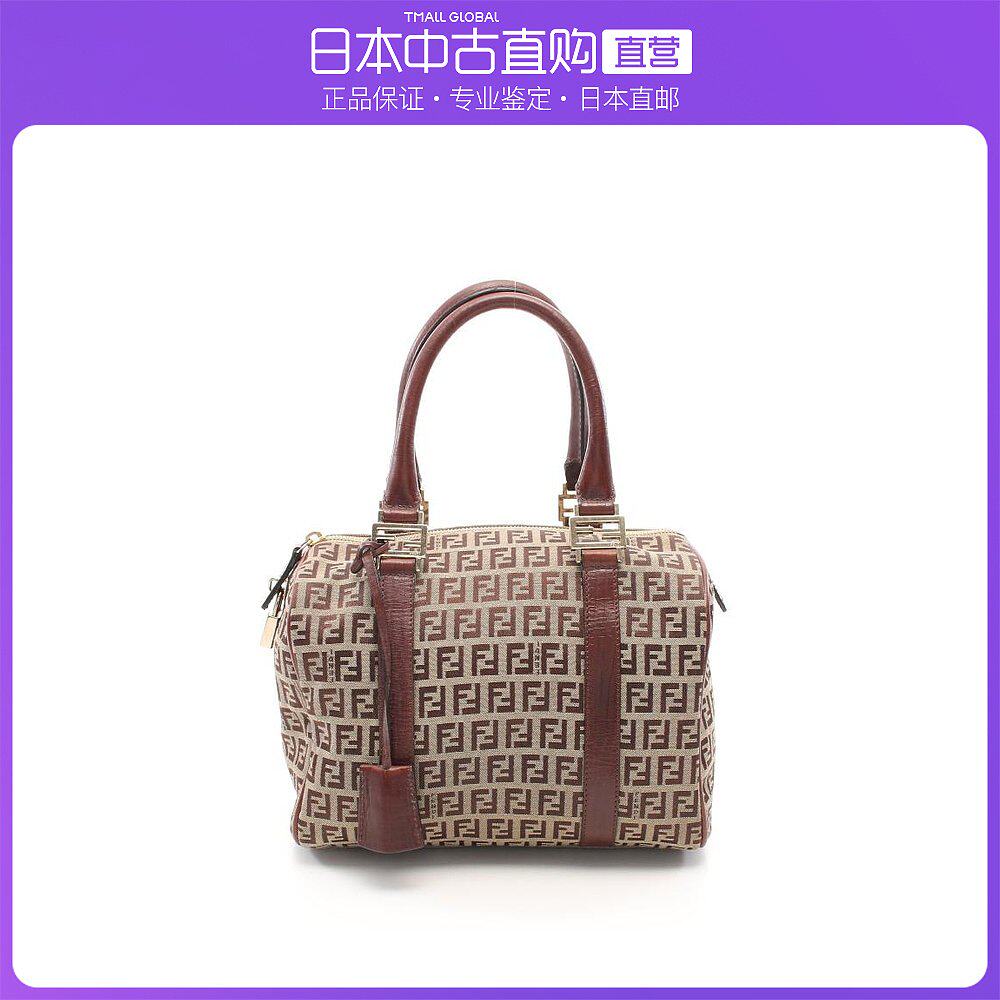 日本直邮中古FENDI芬迪[B]9.0新Zucchino手提包迷你波士顿包帆布