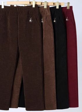 清仓捡漏~ 灯芯绒妈妈裤子秋冬新款加绒加厚中老年女裤宽松奶奶裤