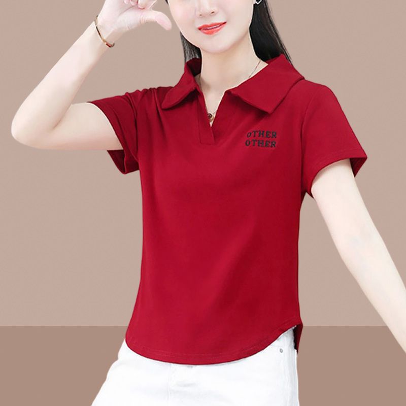 polo体恤衫女装新款纯棉短袖t恤