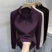 双面德绒卫衣女士秋冬季 打底衫 立领半拉链保暖衣妈妈装 2025年新款