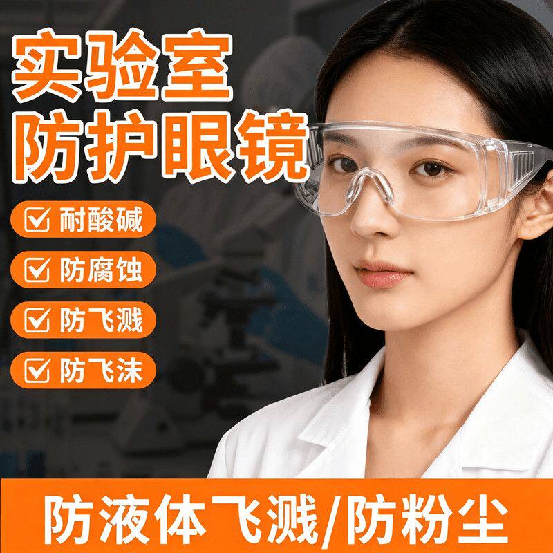 实验室护目镜专用化学可戴眼镜防飞溅危化品化工厂耐酸碱安全防护