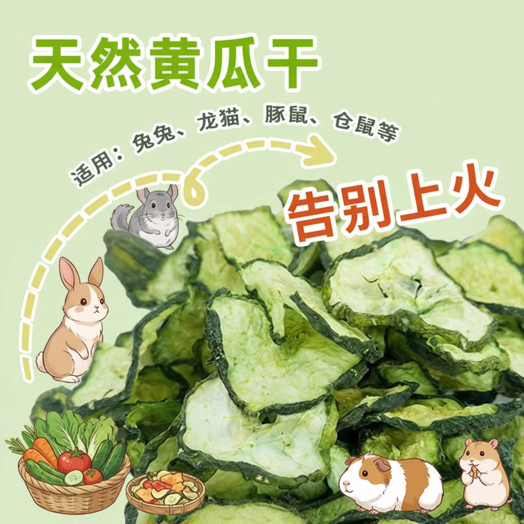 天然小宠脱水青瓜黄瓜干蔬菜干 兔子仓鼠豚鼠龙猫零食清热解毒