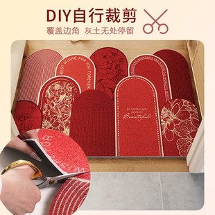 入户门进门地垫门口丝v圈脚垫家用玄关防滑垫子可裁剪地毯门 中式