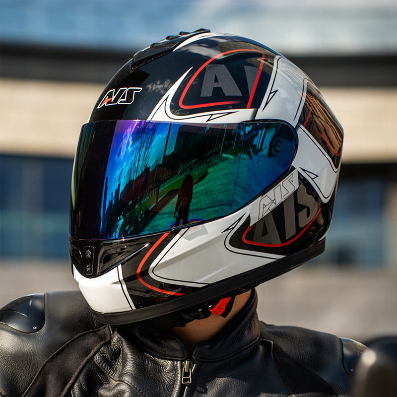 艾狮男女摩托车头盔个性机车犄角全盔四季夏季电动安全帽灰3c认证