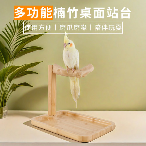 高能鹦鹉楠竹桌面站台训练站台
