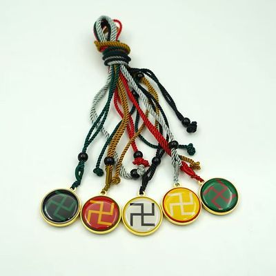 双面金色万字滴胶小吊坠挂件