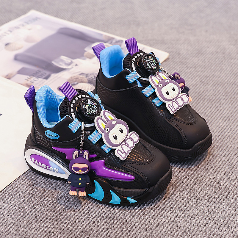 男童卡通儿童春秋新款运动鞋女童旋转扣轻盈休闲鞋中大童学生童鞋