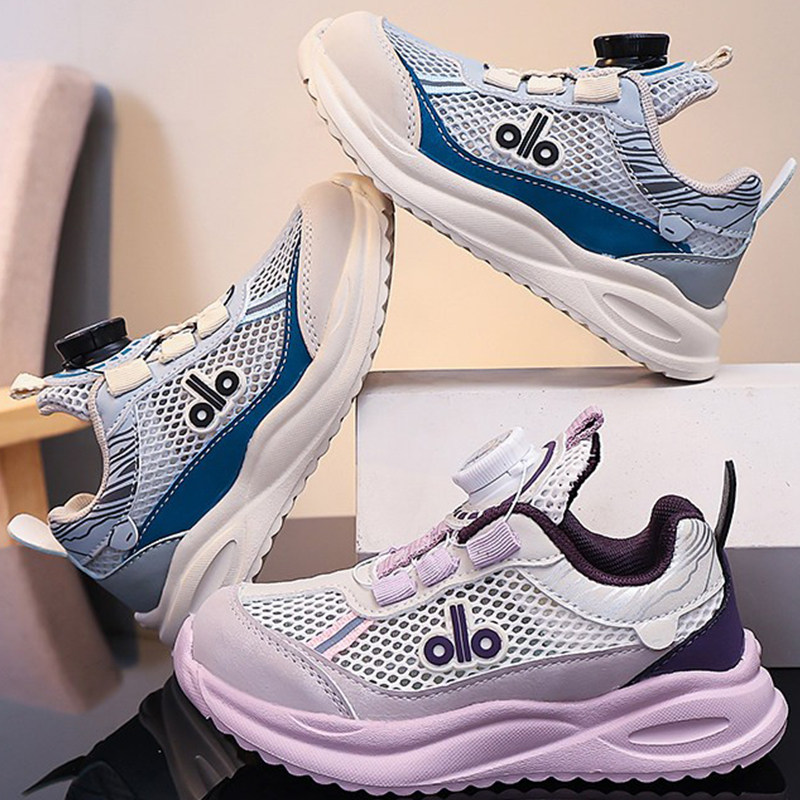 儿童运动鞋网面春夏季透气网旋转扣轻便软底男童运动鞋休闲鞋童鞋