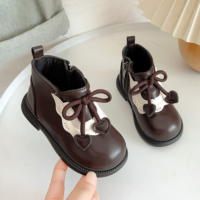 女童加绒英伦马丁短靴秋冬保暖