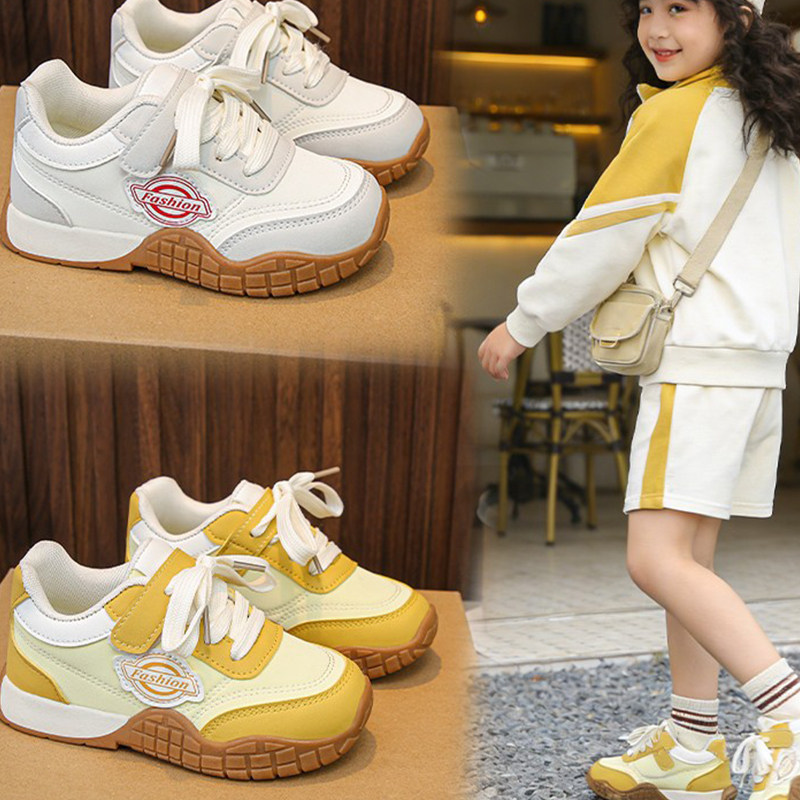 女童德训鞋春秋季透气防滑男童魔术贴休闲运动鞋百搭儿童学生童鞋