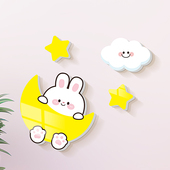 可爱云朵立体墙贴补洞遮丑自粘卡通星星儿童卧室墙面装 饰立体贴画