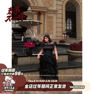 晚安奈奈 亚当斯一家*新品变装万圣节舞会纯欲高定大码设计感礼服