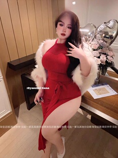 晚安奈奈 军阀夫人*原创旗袍纯欲针织慵懒氛围微胖fg显瘦连衣裙