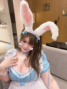晚安奈奈 顯瘦甜美網(wǎng)紅女仆lolita可愛制服 藍(lán)色大碼 兔兔大小姐