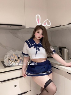 晚安奈奈 水手甜心 大码 JK纯欲水手服制服甜美套装