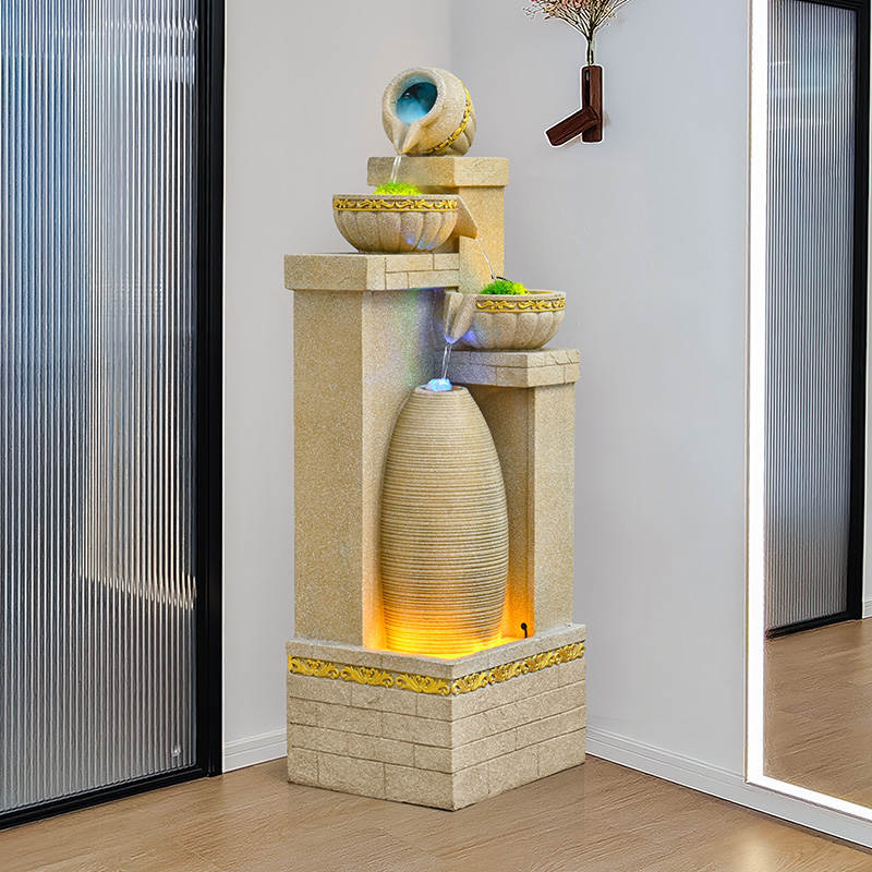 流水摆件循环水客厅招财加湿器现代简约高端水景风水轮阳台造景