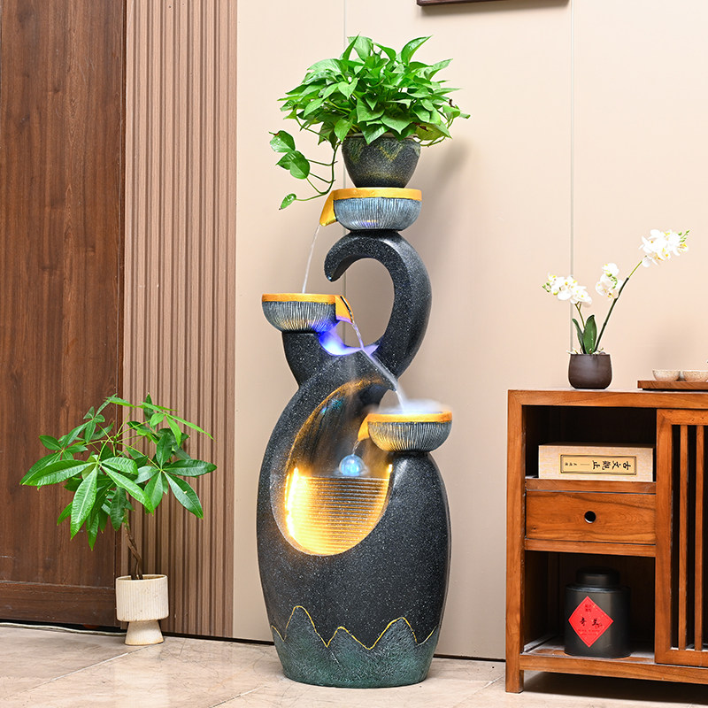 生财流水摆件循环水客厅招财加湿器高端新款乔迁假山水景阳台落地,家居饰品,流水摆件,淘宝优惠券,粉丝福利购,淘宝优惠卷