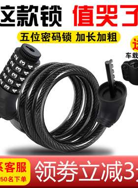 自行车锁便携固定式儿童车锁防盗山地车公路黑科技密码锁链条老式