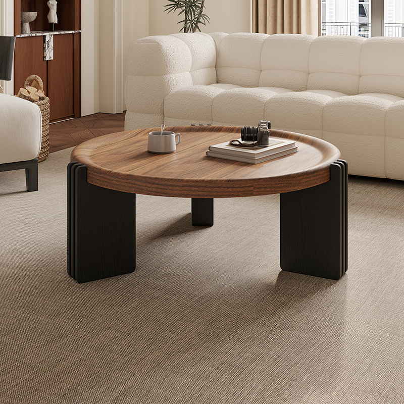 侘寂风茶几客厅家用小户型设计师艺术创意高级感现代简约圆形茶几