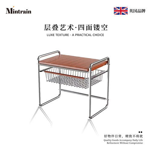 中古风厨房台面抽屉式微波炉架